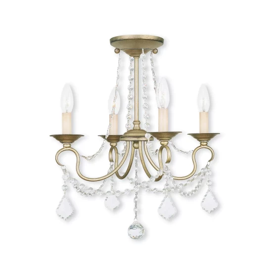 Outlet π Livex Chesterfield 3-Light Ceiling Mount Antique Silver Leaf π - Image 5