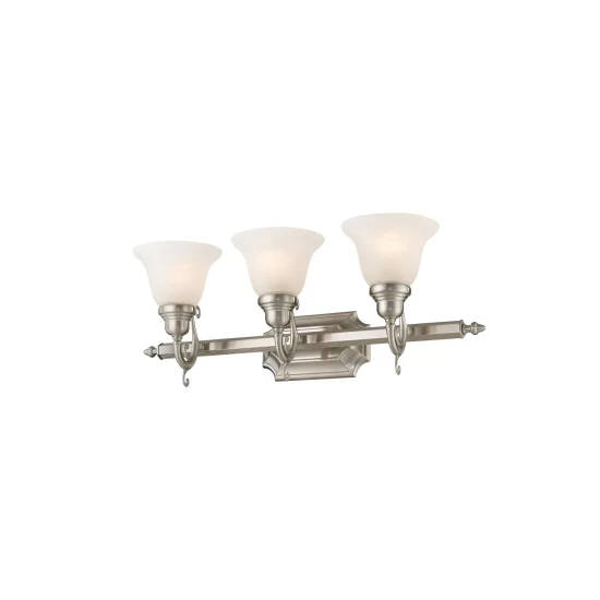New โค๏ธ Livex French Regency 3-Light Bath Vanity Fixture Brushed Nickel ๐ - Image 8