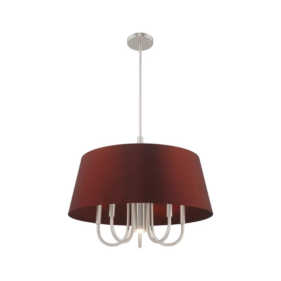 Best Sale π Livex Belclaire 6-Light Pendant Chandelier Brushed Nickel β - Image 9