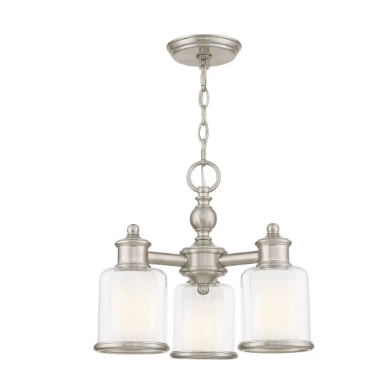 Budget ๐ฏ Livex Middlebush 3-Light Convertible Mini Chandelier/Ceiling Mount Brushed Nickel ๐ - Image 6