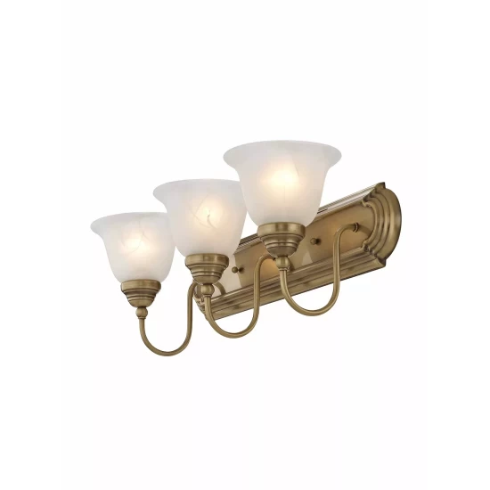 Coupon ๐ Livex CLOSEOUT! Belmont 3-Light Bath Vanity Fixture Antique Brass โ๏ธ - Image 5