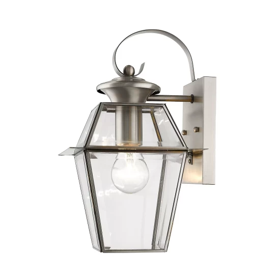 Budget 🛒 Livex Westover 1-Light Outdoor Wall Lantern Brushed Nickel 🌟 - Image 9