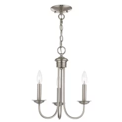 Buy ⌛ Livex Hilliard 3-Light Linear Chandelier Brushed Nickel ⌛