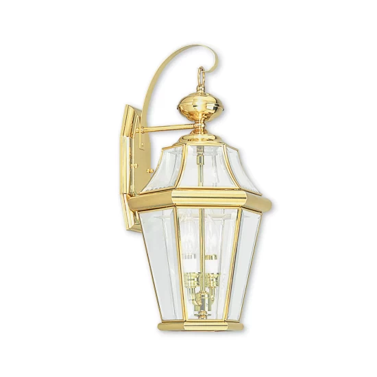 Buy ๐ Livex CLOSEOUT! Georgetown 2-Light Outdoor Wall Lantern Antique Brass ๐ - Image 3