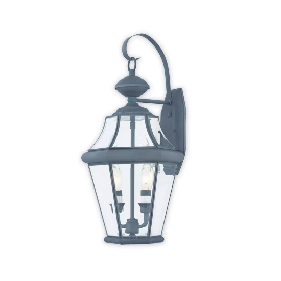 Buy ๐ Livex CLOSEOUT! Georgetown 2-Light Outdoor Wall Lantern Antique Brass ๐ - Image 6