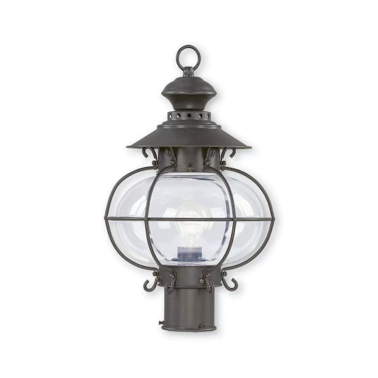 New โญ Livex Harbor 1-Light 17 Outdoor Post Lantern Bronze ๐งจ - Image 2