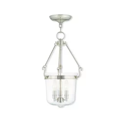 Budget ✔️ Livex Berwick 3-Light Ceiling Mount Brushed Nickel ✔️