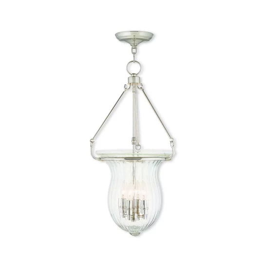 Budget โจ Livex CLOSEOUT! Andover 4-Light Pendant Brushed Nickel ๐ - Image 3