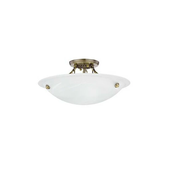 Hot Sale π Livex Oasis 3-Light 7 Large Ceiling Mount Antique Brass π - Image 2