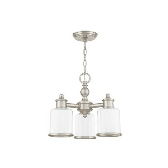 Budget ๐ฏ Livex Middlebush 3-Light Convertible Mini Chandelier/Ceiling Mount Brushed Nickel ๐ - Image 2