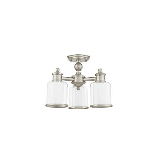 Budget ๐ฏ Livex Middlebush 3-Light Convertible Mini Chandelier/Ceiling Mount Brushed Nickel ๐ - Image 3
