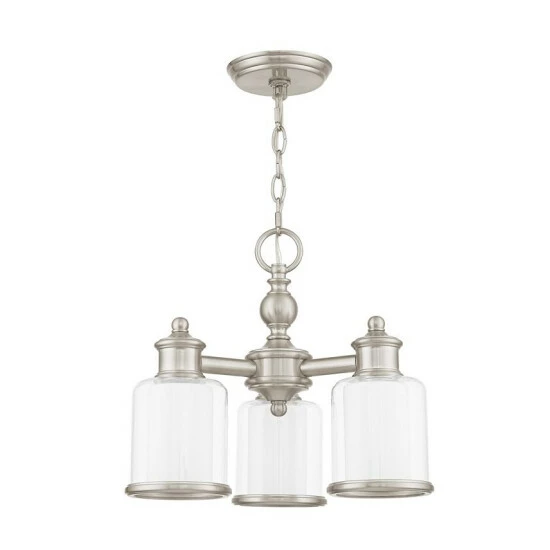 Budget ๐ฏ Livex Middlebush 3-Light Convertible Mini Chandelier/Ceiling Mount Brushed Nickel ๐ - Image 4