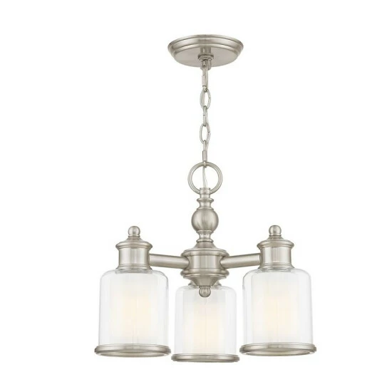 Budget ๐ฏ Livex Middlebush 3-Light Convertible Mini Chandelier/Ceiling Mount Brushed Nickel ๐ - Image 5