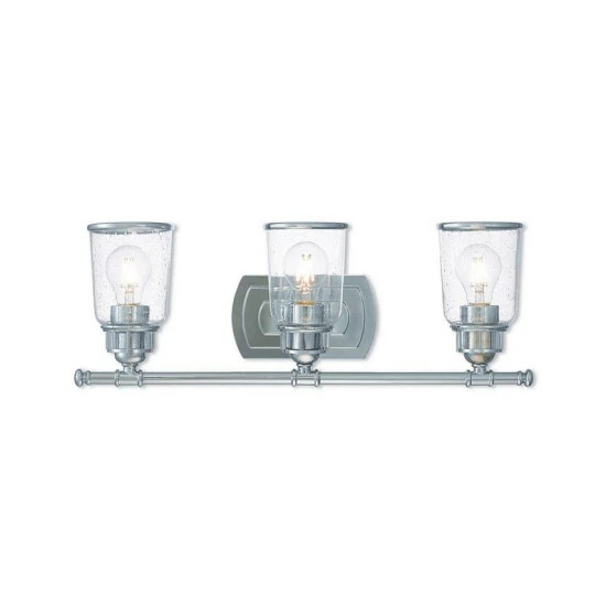 Brand new ๐งจ Livex Lawrenceville 3-Light Bath Vanity Fixture Polished Chrome ๐