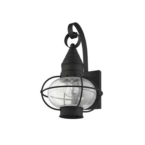 Flash Sale ๐ Livex CLOSEOUT! Newburyport 1-Light 14.75 Wall Lantern Black ๐ - Image 3