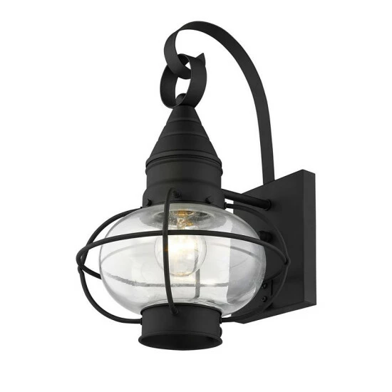 Flash Sale ๐ Livex CLOSEOUT! Newburyport 1-Light 14.75 Wall Lantern Black ๐ - Image 4
