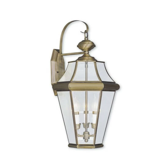 Cheap 🎁 Livex CLOSEOUT! Georgetown 3-Light Outdoor Wall Lantern Black 🔥