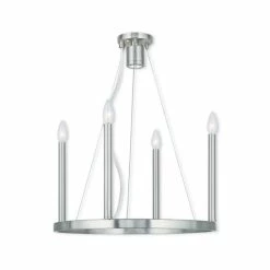 Best deal 🎉 Livex CLOSEOUT! Alpine 5-Light Chandelier Brushed Nickel 🧨