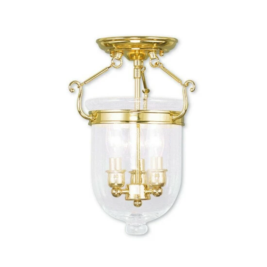 Best reviews of ๐ Livex Jefferson 3-Light 14 Ceiling Mount Polished Brass ๐