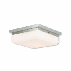 Outlet 😀 Livex Allure 3-Light ADA Wall Sconce/Ceiling Mount Brushed Nickel 🎉