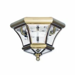 Cheapest ⭐ Livex Monterey 2-Light Ceiling Mount Polished Brass 😍