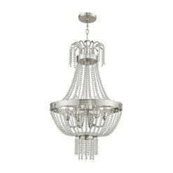 Budget 😀 Livex Valentina 6-Light Pendant Brushed Nickel 🔔