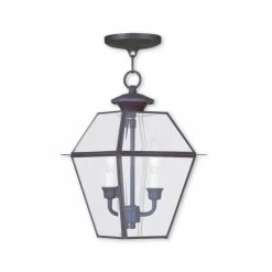 Cheapest 👍 Livex Westover 2-Light Outdoor Chain Lantern Brushed Nickel 👏