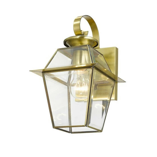 Budget 🛒 Livex Westover 1-Light Outdoor Wall Lantern Brushed Nickel 🌟 - Image 4