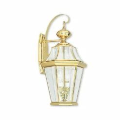 Buy 🔔 Livex CLOSEOUT! Georgetown 2-Light Outdoor Wall Lantern Antique Brass 🌟