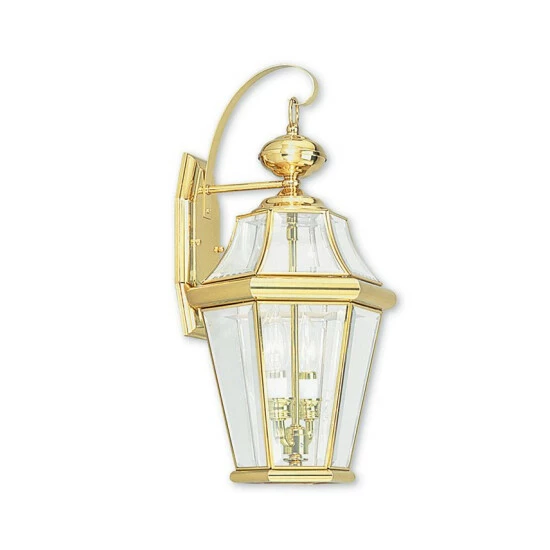 Buy ๐ Livex CLOSEOUT! Georgetown 2-Light Outdoor Wall Lantern Antique Brass ๐