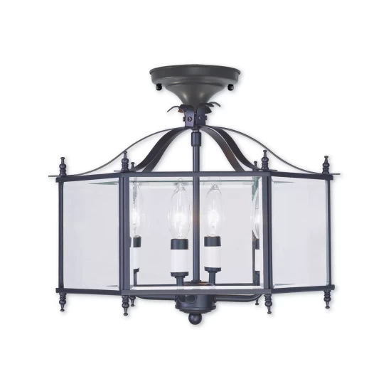 Coupon 🥰 Livex Livingston 4-Light Convertible Pendant/Ceiling Mount Polished Brass 🔥 - Image 3