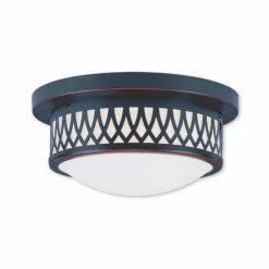 Best deal 🧨 Livex Westfield 2-Light Ceiling Mount Olde Bronze 🎉