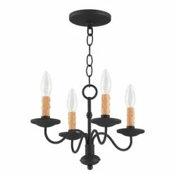 Best reviews of 🤩 Livex Heritage 4-Light Mini Chandelier Black 🌟