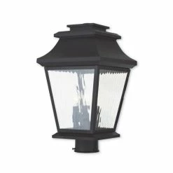 Deals ๐ Livex CLOSEOUT! Hathaway 3-Light Outdoor Post Lantern Bronze ๐