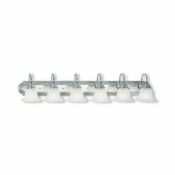 Promo ✨ Livex Belmont 6-Light Bath Vanity Brushed Nickel And Polished Chrome 🔥