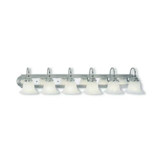 Promo β¨ Livex Belmont 6-Light Bath Vanity Brushed Nickel And Polished Chrome π₯