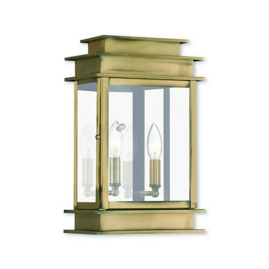 Cheapest ๐ Livex Princeton 2-Light Outdoor 15.25 Wall Lantern Antique Brass โ๏ธ