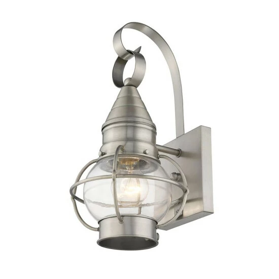 Hot Sale ✨ Livex Newburyport 1-Light 13.75 Wall Lantern Brushed Nickel ✨ - Image 4