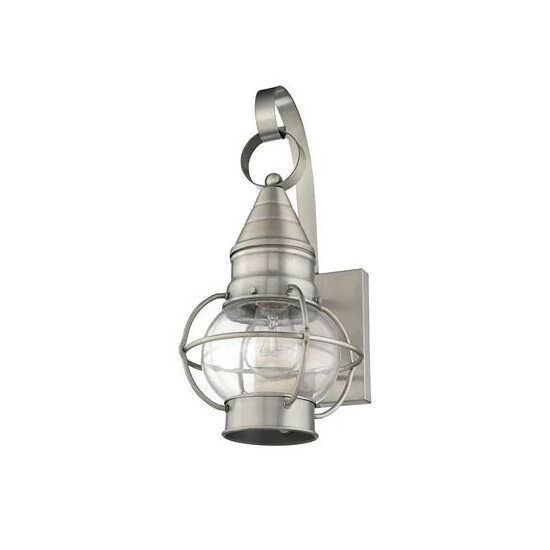 Hot Sale ✨ Livex Newburyport 1-Light 13.75 Wall Lantern Brushed Nickel ✨ - Image 6