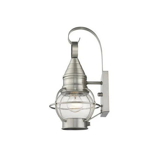 Hot Sale ✨ Livex Newburyport 1-Light 13.75 Wall Lantern Brushed Nickel ✨ - Image 7