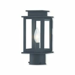 Buy 🌟 Livex Princeton 1-Light Outdoor Post Lantern Black 👍