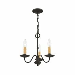 Buy 🌟 Livex Heritage 3-Light Mini Chandelier Black 🛒