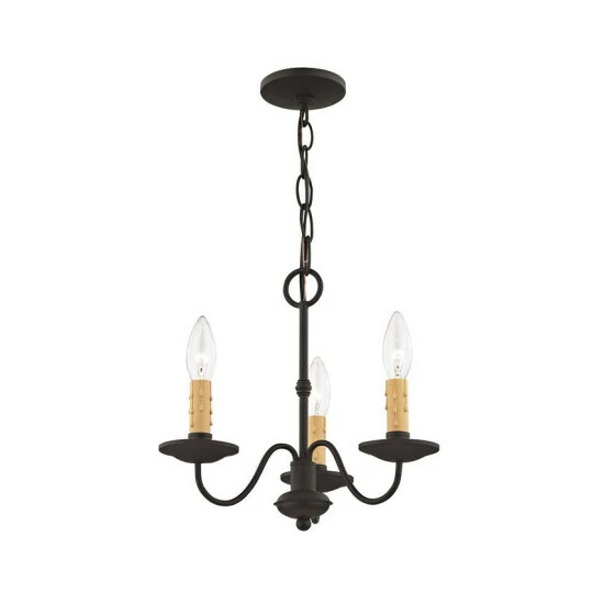 Buy 🌟 Livex Heritage 3-Light Mini Chandelier Black 🛒