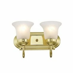 Brand new โญ Livex Riviera 2-Light Bath Vanity Fixture Polished Brass ๐