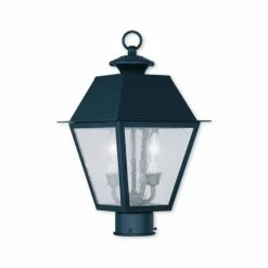 Best Sale 🎉 Livex Mansfield 2-Light Outdoor Post Lantern Black 😉