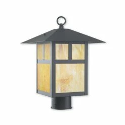 Best Sale 🎁 Livex Montclair Mission 1-Light 18 Outdoor Post Lantern Bronze 👍