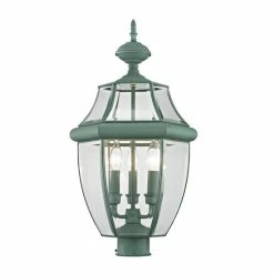 Deals ❤️ Livex Monterey 3-Light Outdoor Post Lantern White 😉