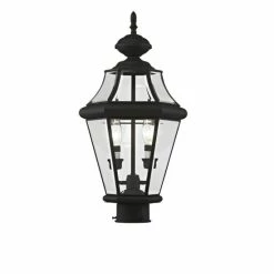 Cheap 🎉 Livex Georgetown 2-Light Outdoor Post Lantern Black ⭐