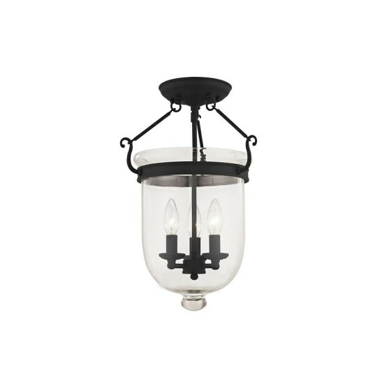 Promo ๐ Livex Jefferson 3-Light 17 Ceiling Mount Black ๐