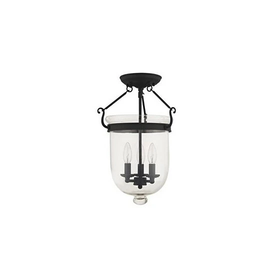 Promo ๐ Livex Jefferson 3-Light 17 Ceiling Mount Black ๐ - Image 2